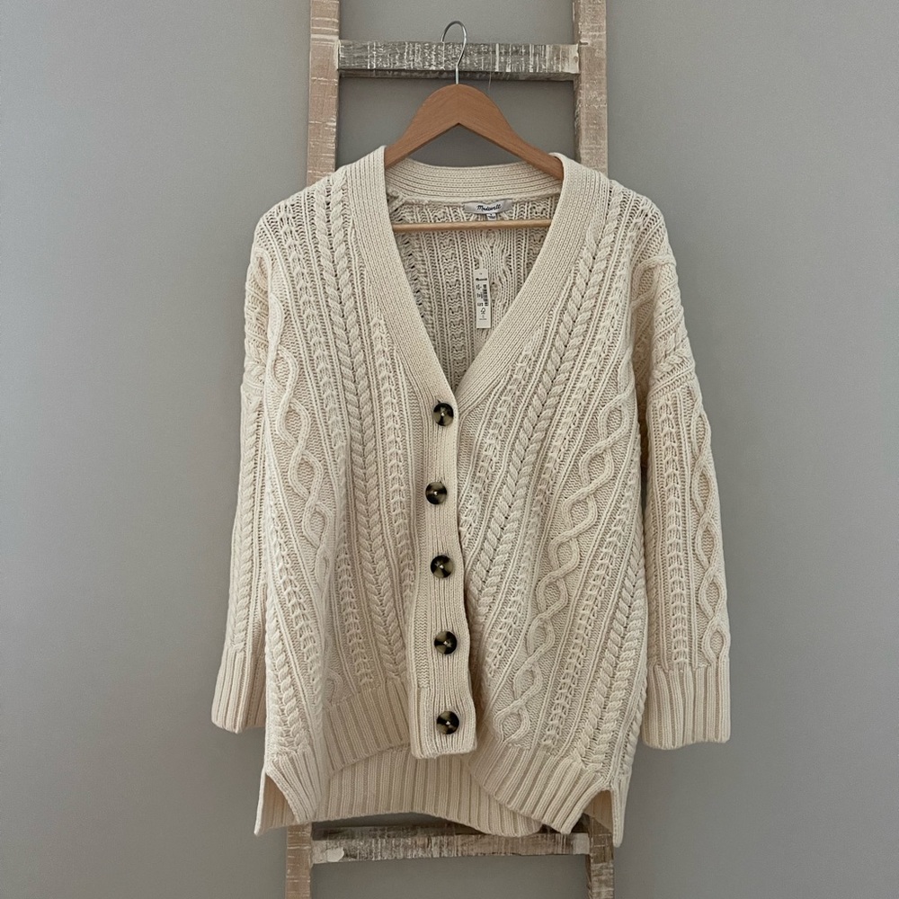 Mossbank Cableknit Cardigan Sweater - Brand New, Madewell